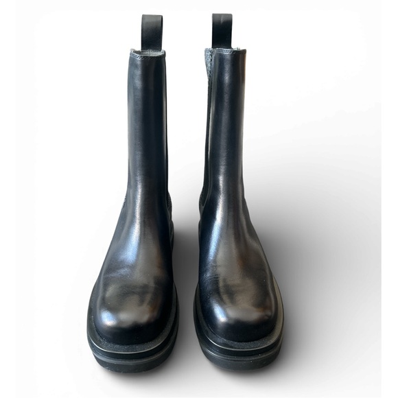 Islander Tara Chunky Black Boots with Harris Tweed accent - Picture 2 of 7